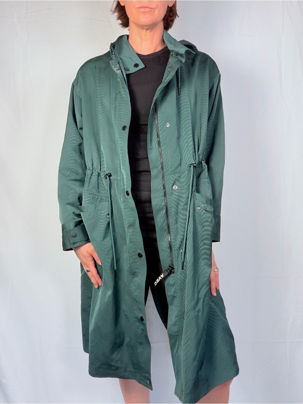 Avec Les Filles Forest Green Hooded Trench